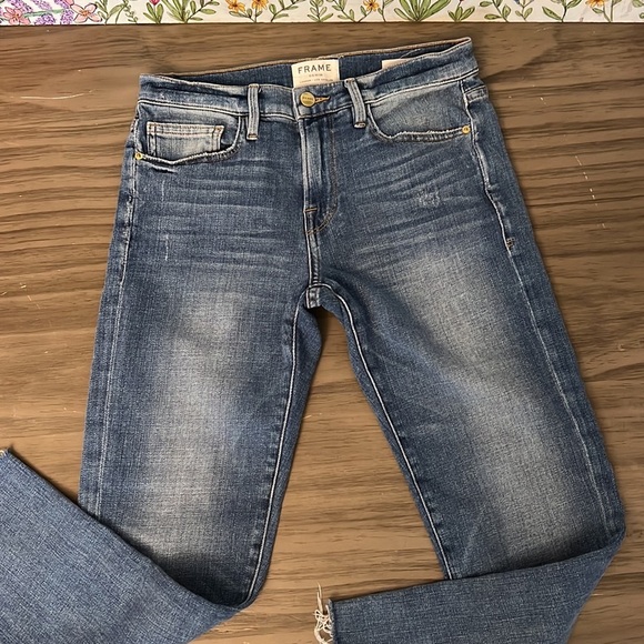 FRAME DENIM LE BOY ANKLE CROPPED RAW SIZE HEM 27 - Picture 2 of 16